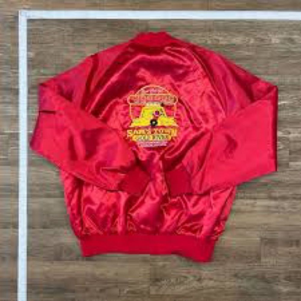 90s vintage Sam’s Town Gold Rover Satiny Bomber Jacket Red Large